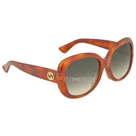 gucci women's gg0140sa 55mm sunglasses|Round frame sunglasses in black acetate .